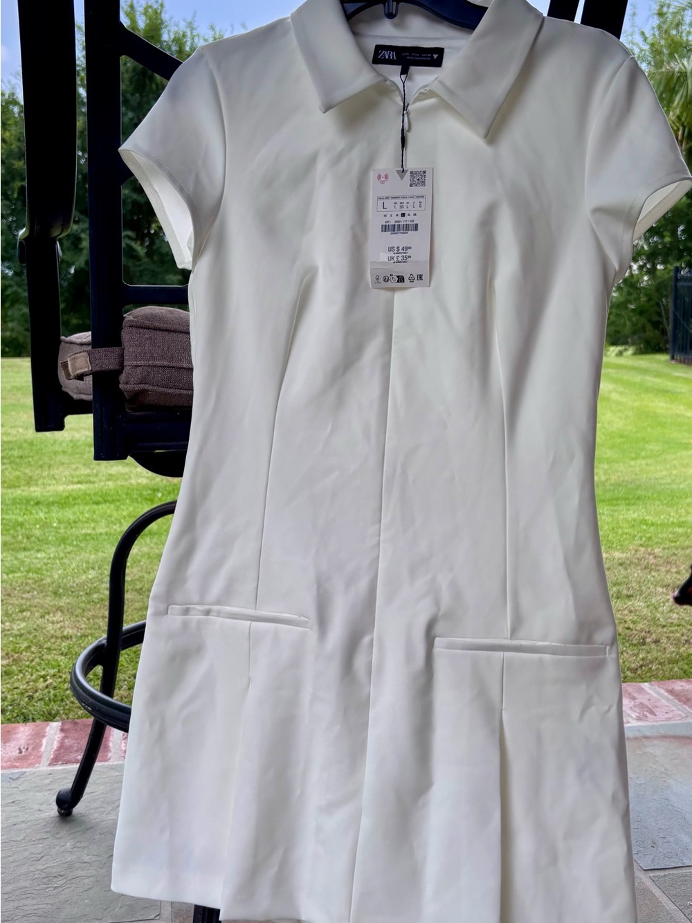 NWT Zara White Polo Mini Dress - Picture 6 of 6
